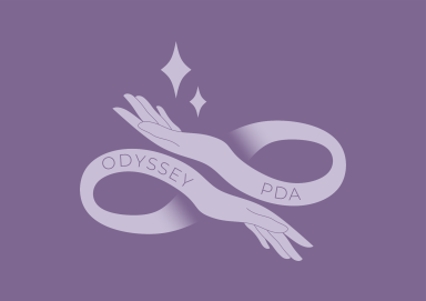 two hands making an infinity loop with sparkles above one hand. The text inside the infinity loop reads: Odyssey PDA